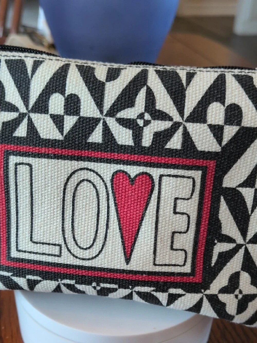 Brighton LOVE Zip Pouch with Black & White Pattern